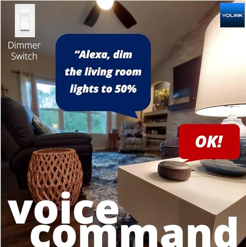 Image of YoLink Smart Dimmer Switch, Alexa, Google, IFTTT Integration, Neutral Wire & YoLink Hub is Required