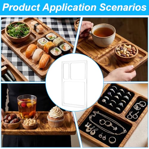 3 Pocket Frässchablone Valet Tray Router Templates, Klar Frässchablonen Rechteckige Schablonen für Holzbearbeitung, Rectangle Fräseinlage Schablone für Schüler Malzubehör Bastelprojekte