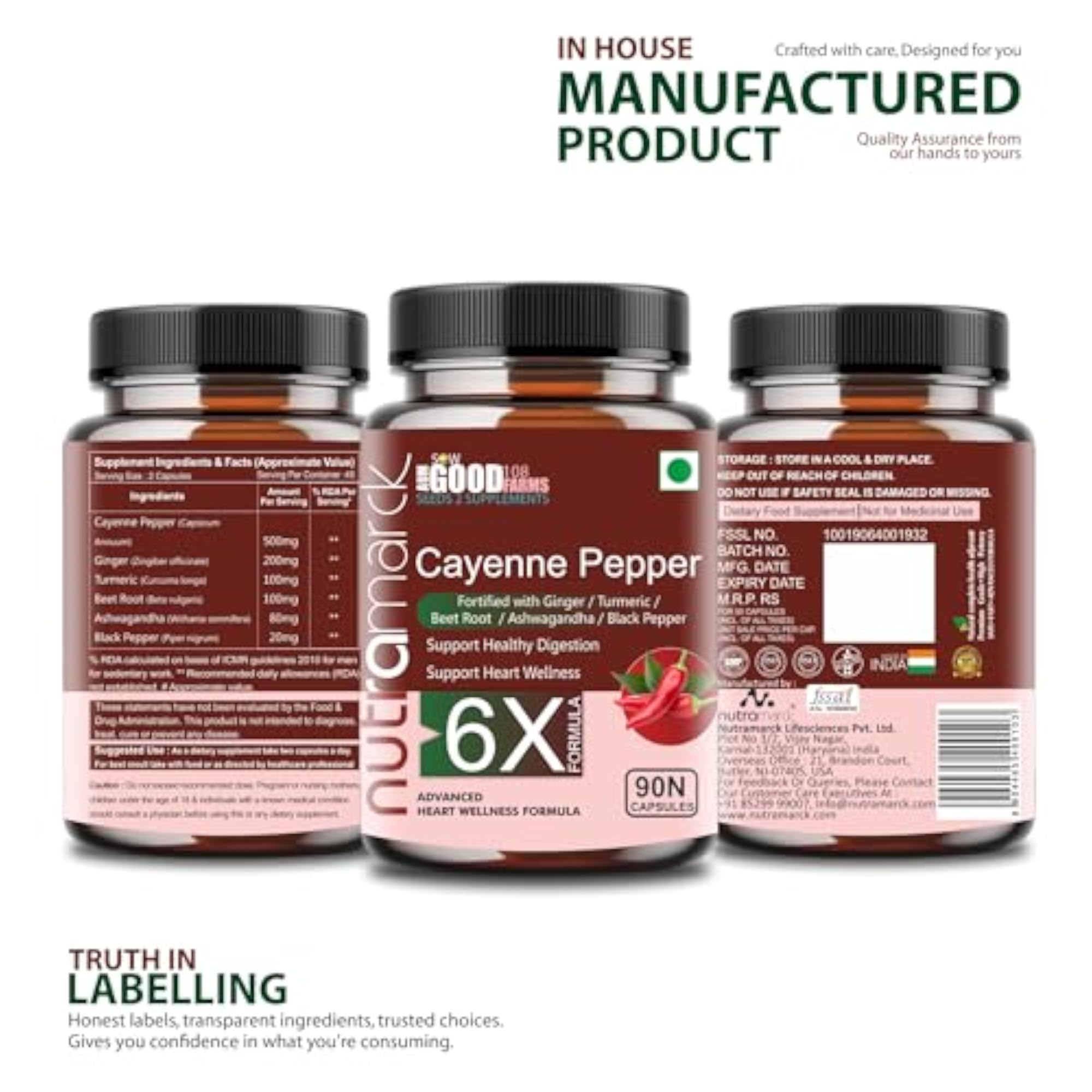 NutraMarck's All-Plant Based 6X Cayenne Pepper Capsules