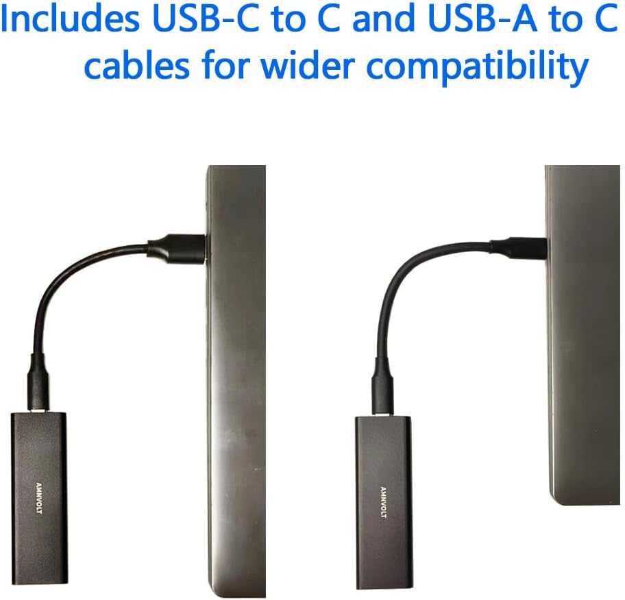 AMNVOLT USB C to Ethernet Adapter 5G, Realtek RTL8157 Wired LAN Network Connection, Type C/A to RJ45 Network Converter, 2.5G, 1G, 100Mbps, Ethernet Adapter for Laptop, MacBook