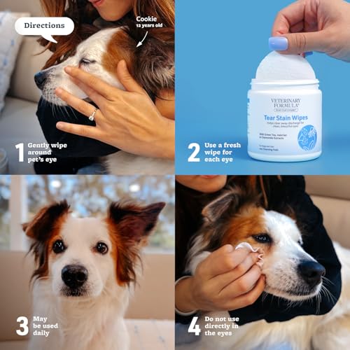 Veterinary Formula Smart Coat Complex Eye + Face Wipes for Dogs & Cats, 100 ct – Gently Remove Tear Stains, Clean Facial Fur & Eye Discharge, Fragrance-Free, Pre-Moistened by Veterinary Formula - Image 5