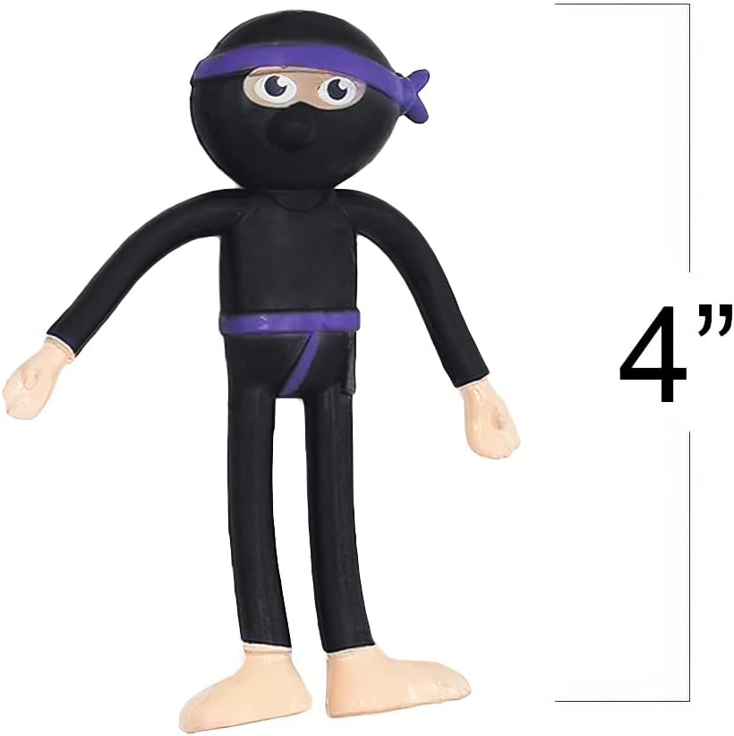 ArtCreativity Bendable Ninja Figures, Set of 12, Bendable Ninja Toys for Kids, Stress Relief Fidget Toys, Party Favors, Ages 3+ (Pack of 2)