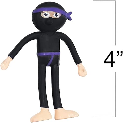 Miniatura 3 de ArtCreativity Figuras de ninja flexibles, juego de 12, juguetes ninja flexibles para niños, juguetes antiestrés para aliviar el estrés, recuerdos de