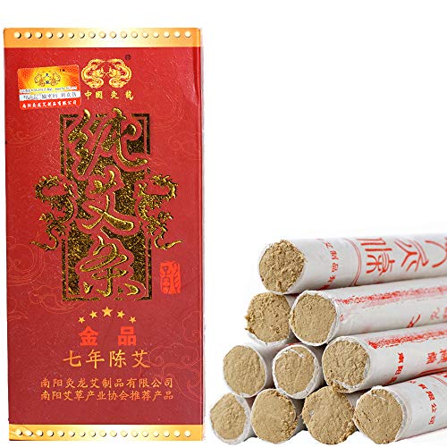 Moxa Sticks Pure Handmade Moxibustion Mugwort Rolls Wormwood Artemisia Chinese Herbal 40:1（10 per Box）