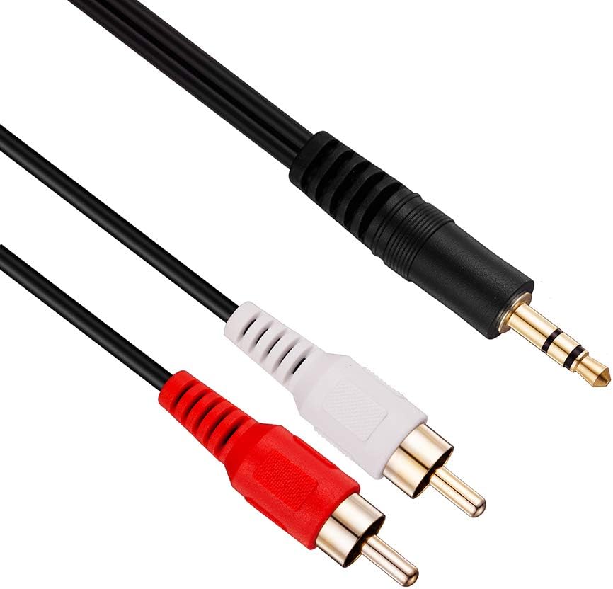 3.5mm Stereo Male to 2RCA Male (Right and Left) RCA Audio Cable (75feet/25M)
