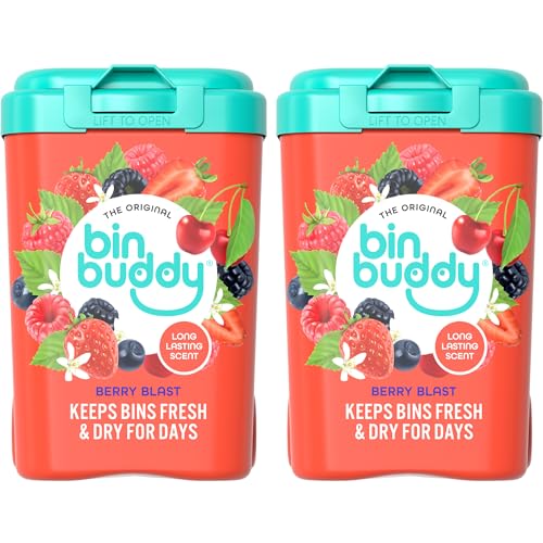 Bin Buddy Berry Blast, Pack of 2 - Leaves Your Bin Fresh and Smelling Great – Suitable for Indoor, Kitchen, Bathroom, Compost, Food Waste and Outdoor Wheelie Bins