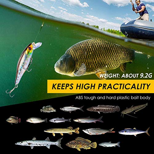 J-ouuo Fishing Lures 5 Pcs 3D Printing Hard Bait Crank Baits Sinking Wobbler Treble Hooks Fishing Lures,8.5cm 9.2g - Image 2