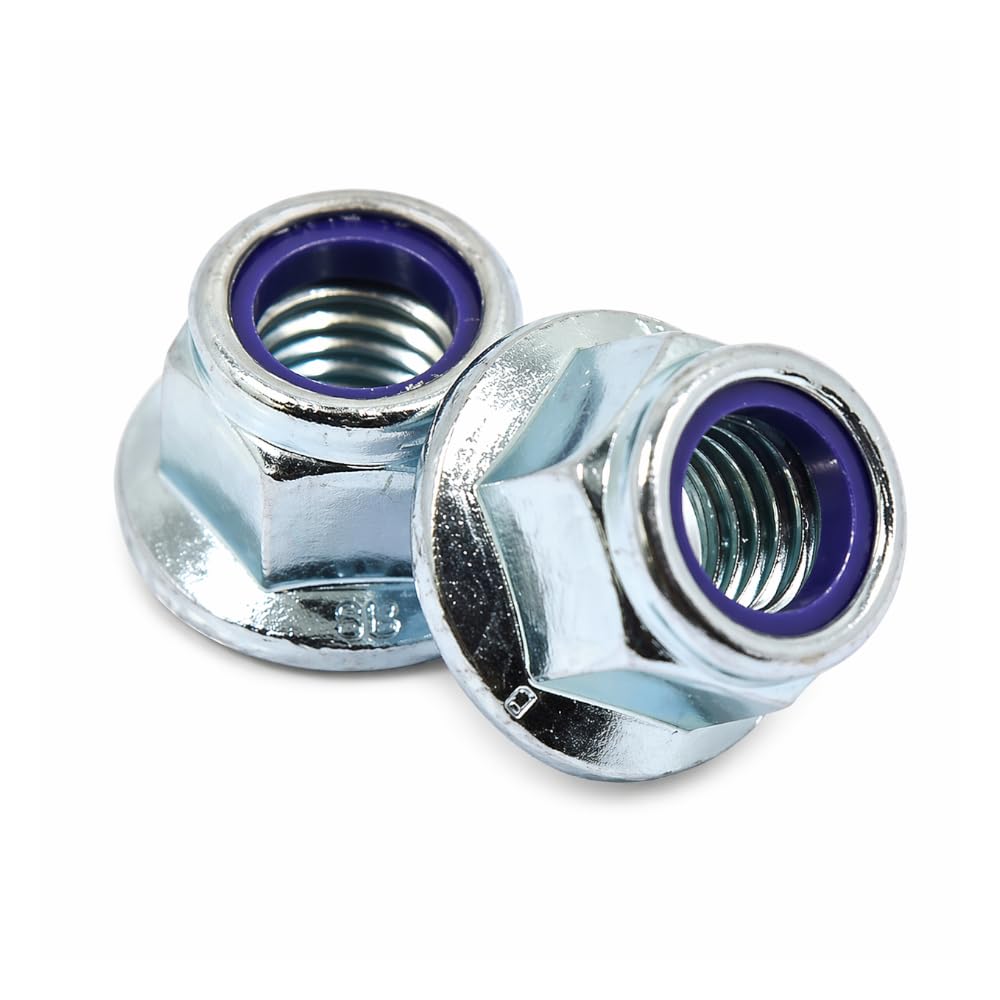 Nuts About Bolts M6 x 1.00 A2 Stainless Serrated Flanged Nyloc Nuts - Self-Locking Nylon Insert, Vibration-Resistant for Automotive, Machinery & High-Torque Applications - Pack of 10