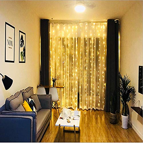 Dan&Dre Cortina de LED – 300 luzes LED cachoeira fada com 8 tipos de modos de iluminação, luzes de j