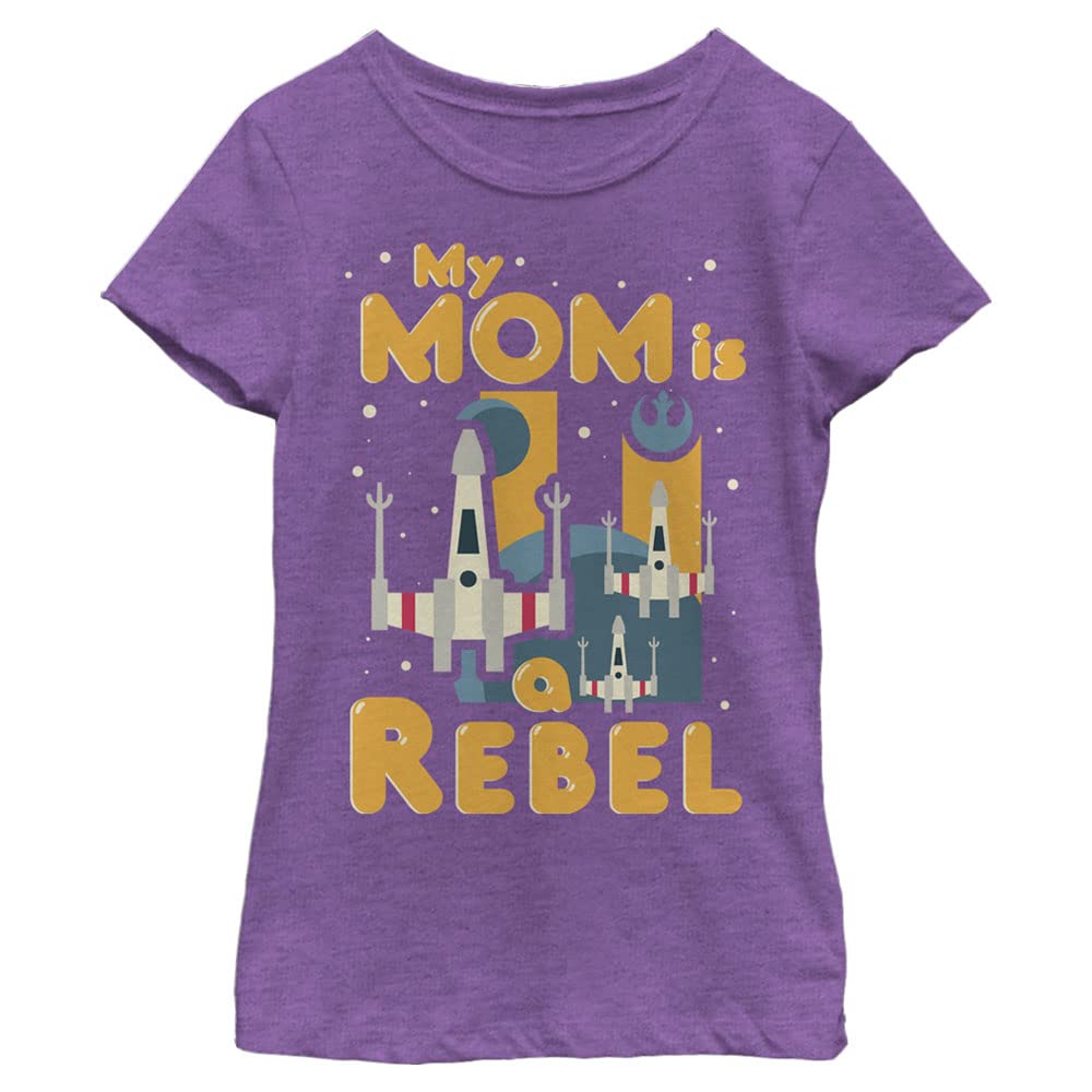 STAR WARS Rebel Mom Girls Short Sleeve Tee Shirt (Medium)