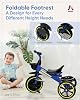 KRIDDO 2-in-1 Toddler Tricycle for Ages 18 Months to 5 Years Old - Extended Push Handle for Effortless Push, Gift Trike for Toddler 3 to 5 Year, Kids Tricycle with Foldable Front Footrest,Blue #2