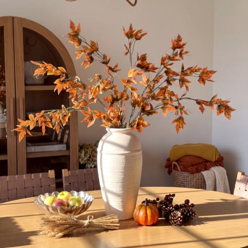 Giegxin Fall Faux Stems Grape Ivy Leaves 39.37 Inch, Orange, 6 Pcs by Giegxin - Used condition - Image 2