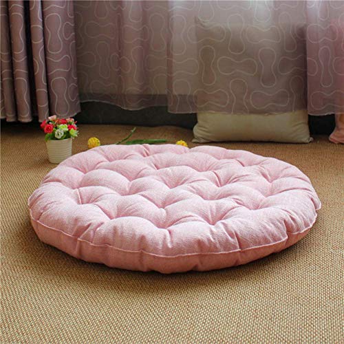 Outdoor Cushions,Japanese Futon,Large Linen Tatami Floor Pillow,Thicken Tufted Cotton Seat Cushion,Round Solid Color Floor Cushion #TOP2