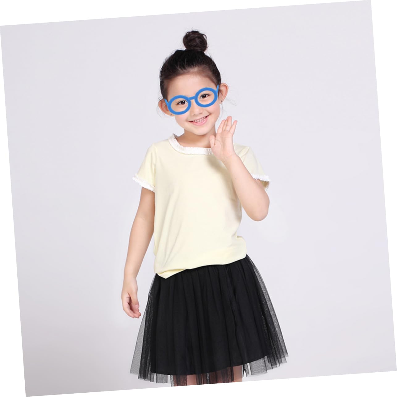 LIFKOME Occhiali da Festa per Bambini 12 Pezzi Montatura Rotonda senza Lenti in Plastica Pp Color Blu Accessorio per Travestimenti e Compleanni