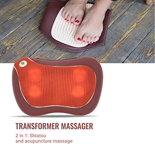 Gess Utenon Cuscino Di Massaggio Con Agopuntura Profondo Massaggiatore Con Calore, Collo Pancia Gambe Coscia Superiore Della Schiena, Dolore Muscolare - 2