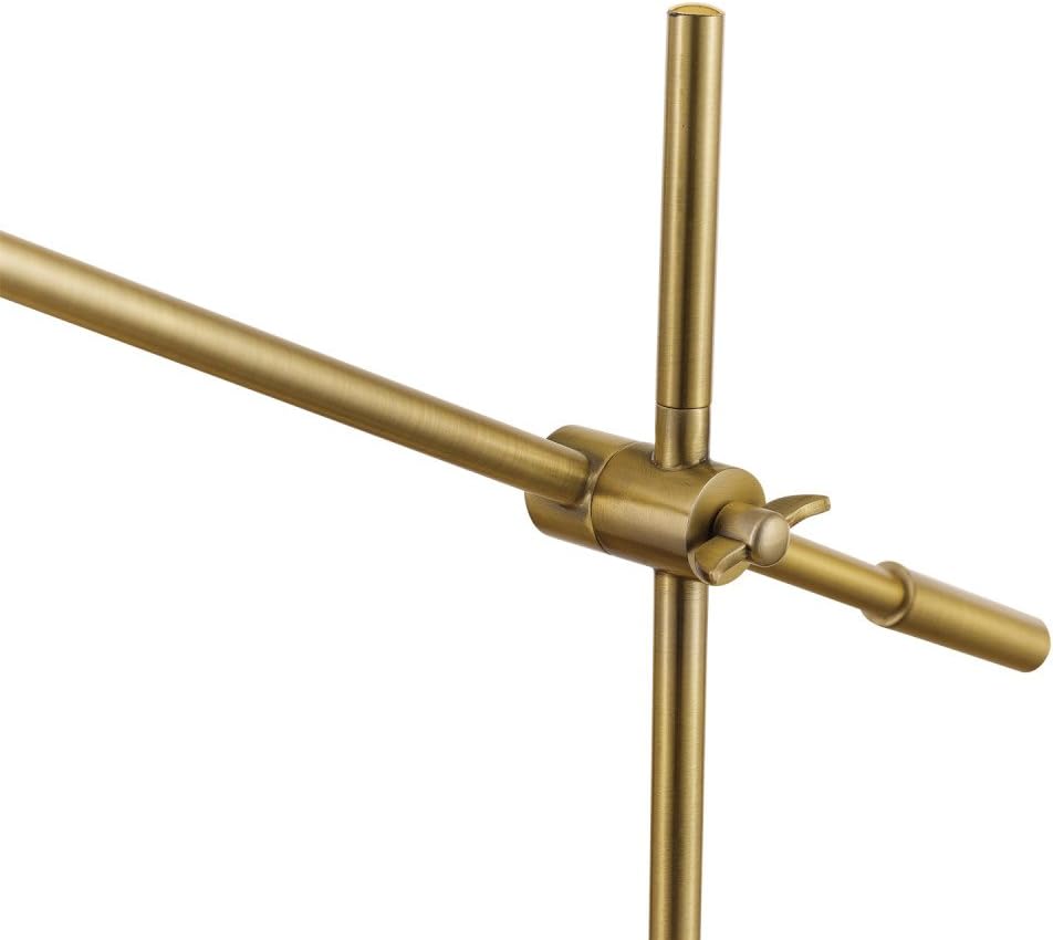 Globe Electric 52098 Pratt 20" Desk/Table Lamp, Matte Brass Finish, Adjustable Height, Balance Arm, in-Line Rocker On/Off Switch - - 
