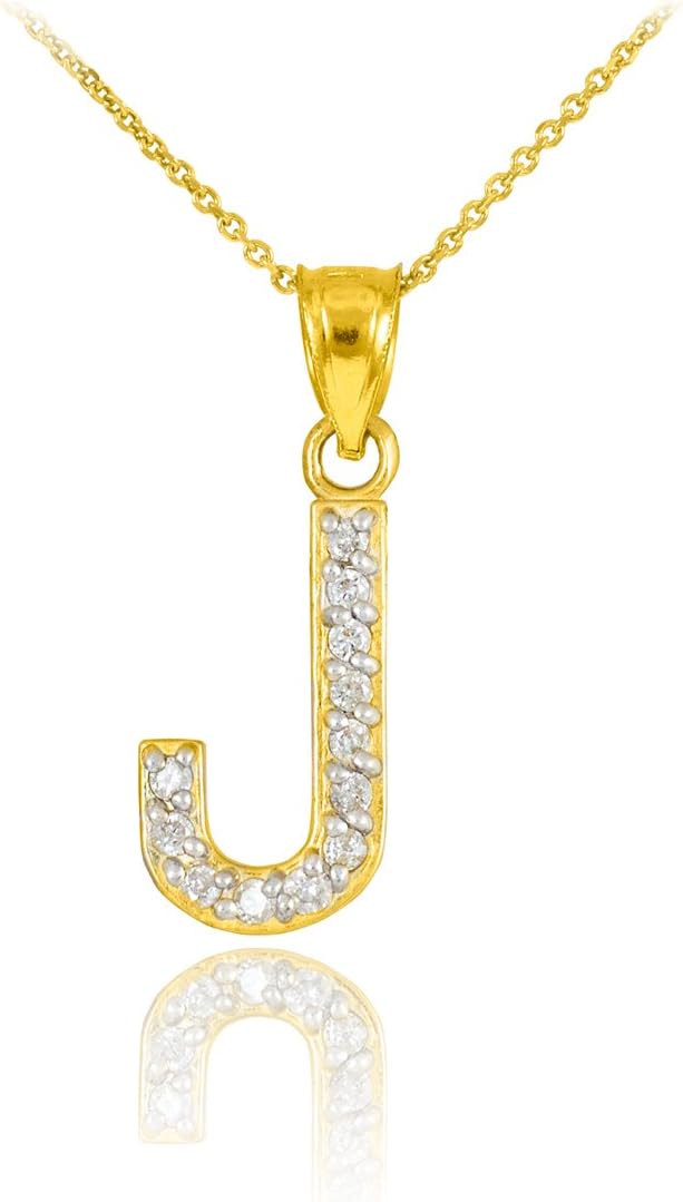 14k Yellow Gold Diamond-Studded Initial Letter Pendant Necklace, 16"