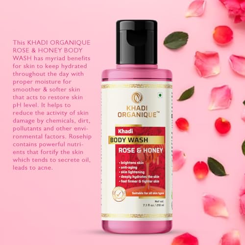 Image of Khadi Organique Rose & Honey Body Wash 210 ML
