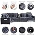 RARZOE Oversized Modular Sectional Sofa with 2 Power Recliner, 5-Seater L-Shaped Corduroy Reclining Couch with Storage Console Charging Cup Holders, Fluffy Reclining Couches for Living Room,Grey