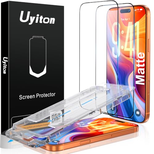 Image of Uyiton for iPhone 17 Pro Max Matte Screen Protector - 2 Pack | Anti‑Glare & Anti‑Fingerprint, Fingerprint Unlocking, 9H+ Hardness, Shatterproof, Full Coverage, Bubble‑Free Easy Install