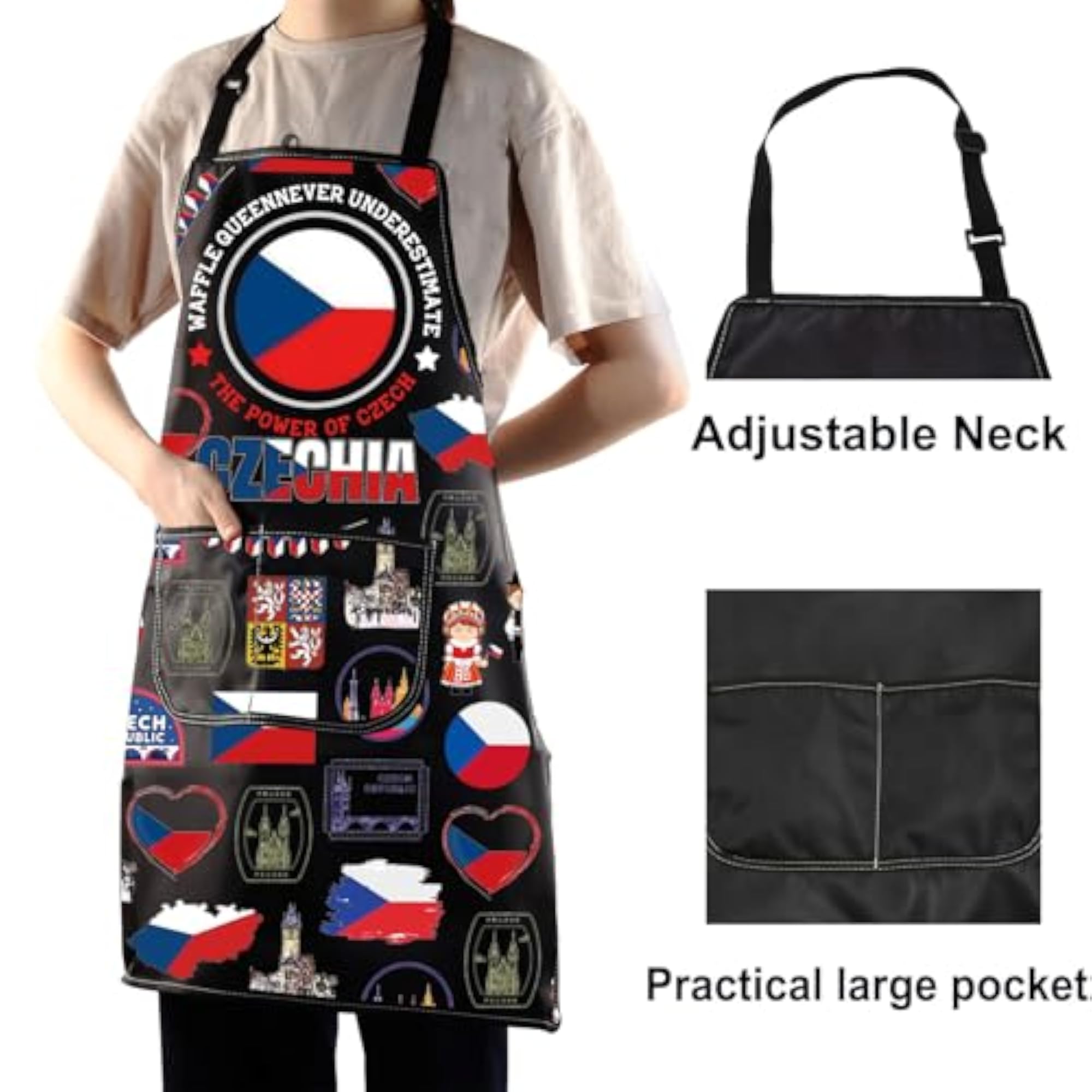 Czech Kitchen Apron, Vacation Gift from Czech Republic