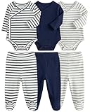 Tissu doux : ces vêtements à manches longues pour bébé garçons et filles sont fabriqués en 95 % coton, 5 % élasthanne, super doux, extensible, doux pour la peau, confortable et respirant, et ils sont lavables en machine et passent au sèche-linge.