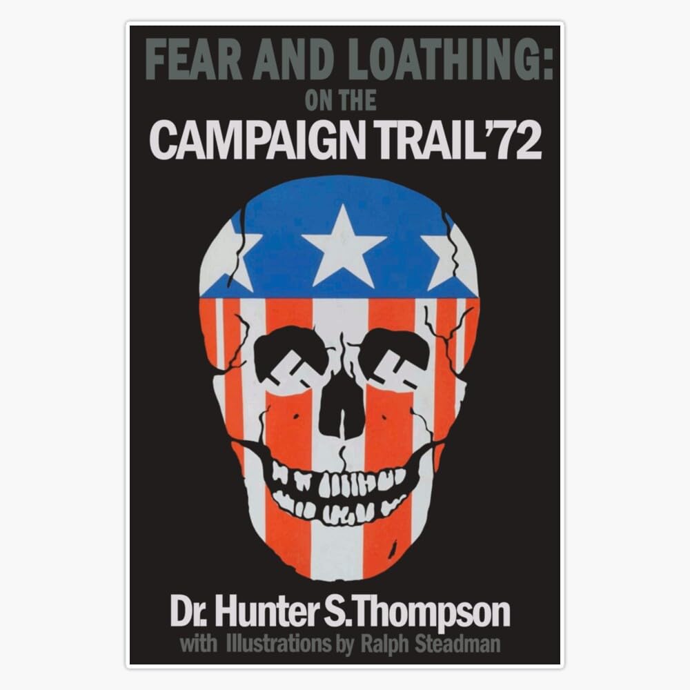 LAD Studio Fear and Loathing On The Campaign Trail '72 : Vintage Hunter S. Thompson Book Cover Sticker Bumper Sticker Vinyl Decal 5""