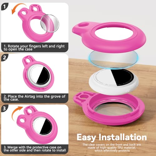 image for Wowwat Upgrade Waterproof Airtags Holder with Apple Airtags Keychain, 