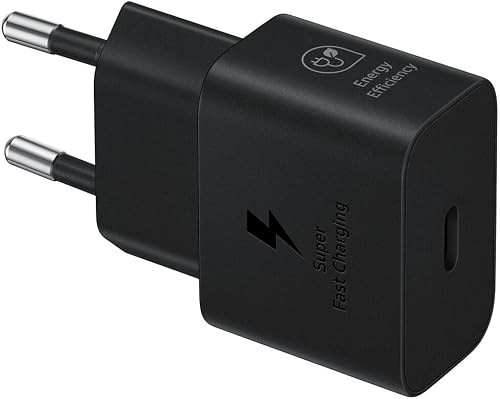 Samsung Fast Charger Adapter, Energy Efficient Charger, USB-C, 25 Watt, Black, EP-T2510N