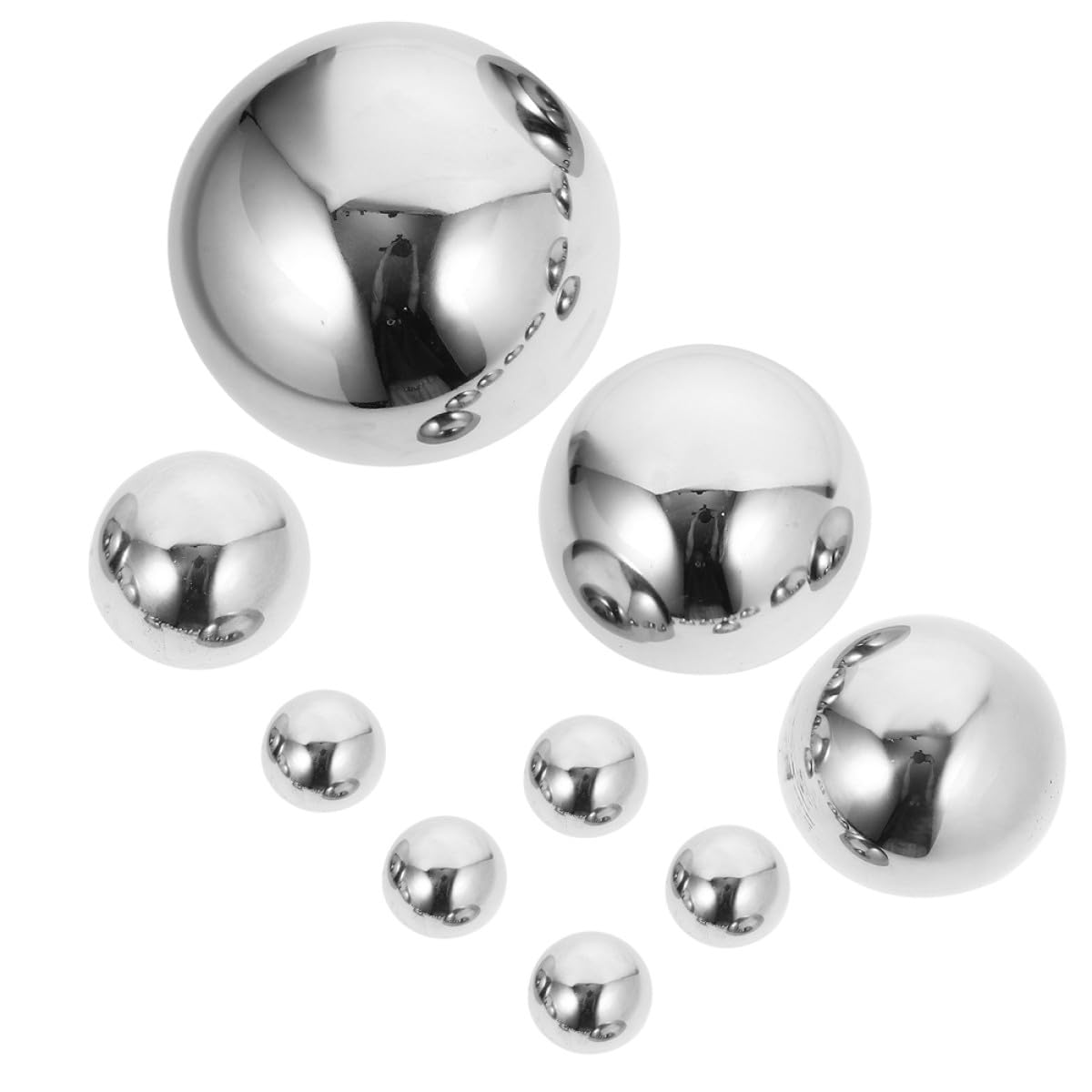 Tofficu Demi-sphères pour Décoration de Jardin Extérieur 9pcs en Acier Inoxydable Poli Miroir Résistantes aux Intempéries Argentées et Élégantes
