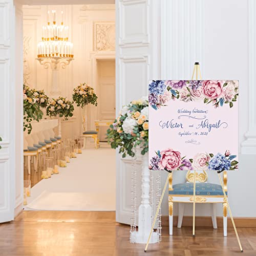 6 Pack Easel Stand For Display Wedding Sign, Poster, 63" Tall Metal Floor Display Easel Holder Gold Adjustable Wedding Easel Tripod Portable Standing Poster Easel For Show Presenting Art Painting #TOP4