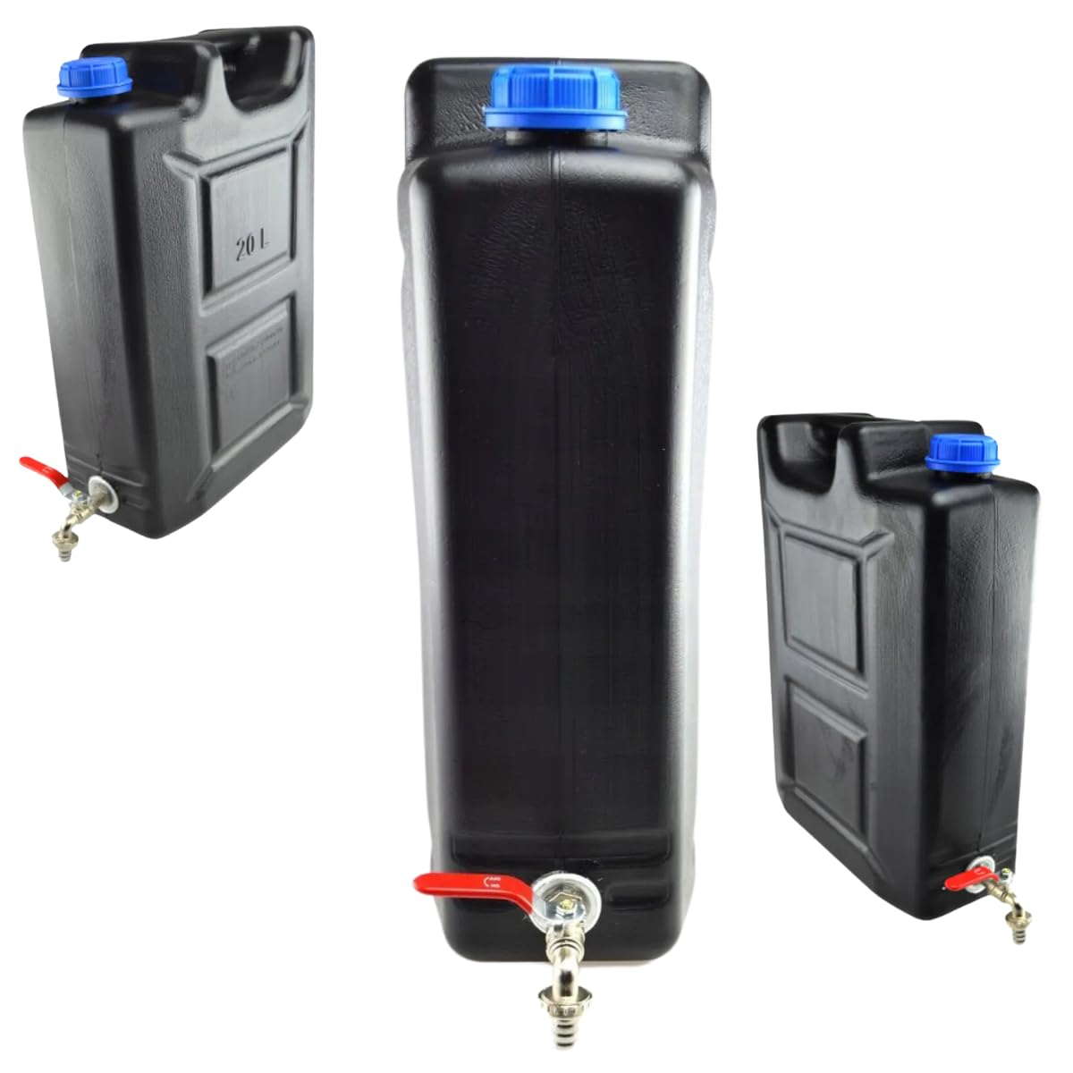 Bidón de agua de 20 l de plástico, depósito de agua con grifo, bidón de agua potable, depósito de agua, bidón de plástico, para casa, jardín, coche y camping, etc., cierre hermético