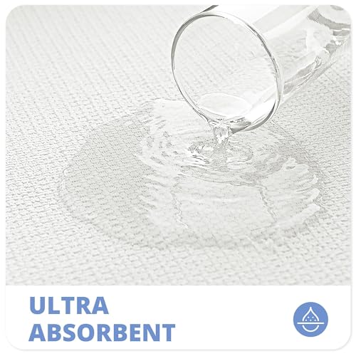 Image of Bosap,Bath Mat,Ultra Thin Bathroom Rugs,Rubber Bath Mats for Bathroom Non Slip Quick Dry Washable Fit Under Door,Absorbent,Bath Rugs Outside Shower,Sink(White,17''x35'')
