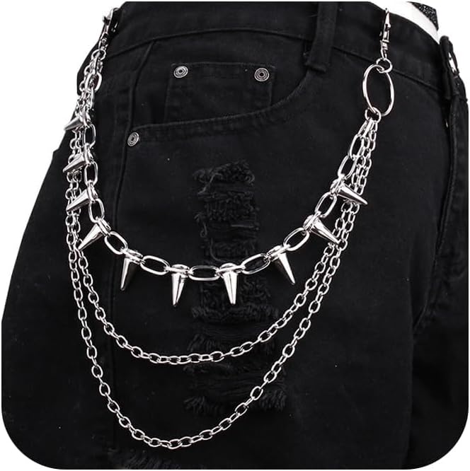Pants Chain for Men Women, Jean Biker Hip Chain, Punk Aluminum Alloy, 13.7-19.6in, Ideal UAE & Saudi Jeans Skirt Accessory Gift
