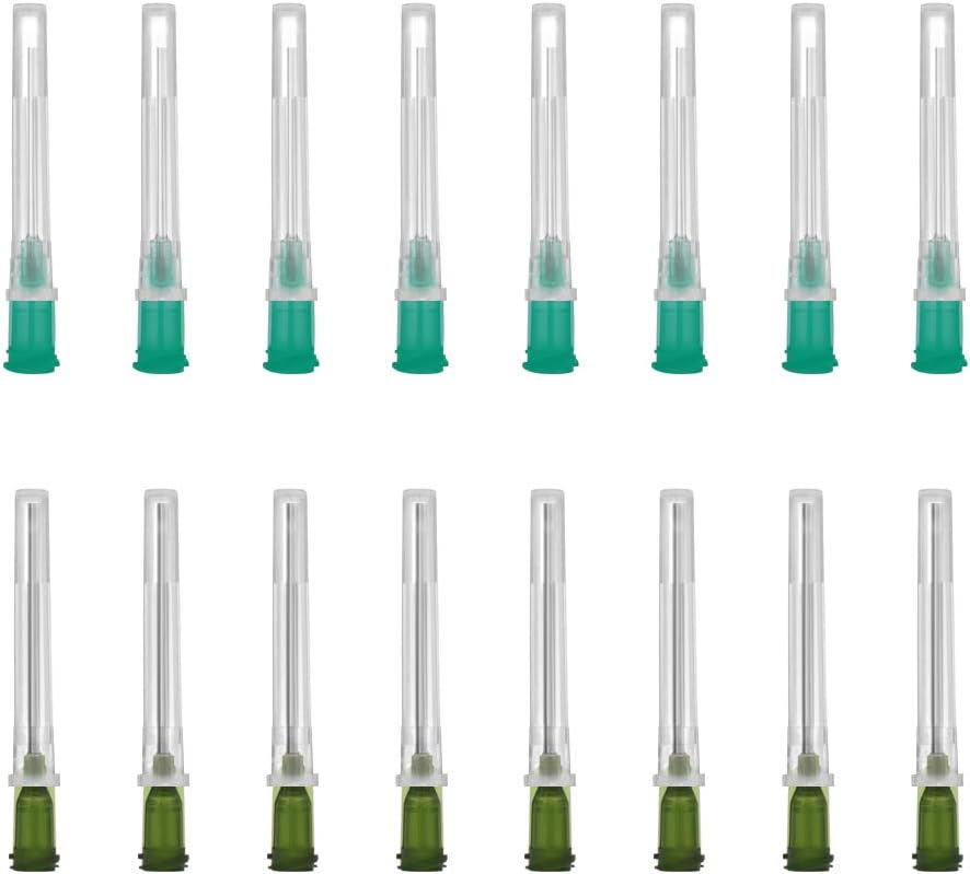 Shintop Syringe Needles, 100 Pack Blunt Needle Tips Lure Lock with Syringe Caps for Refilling Liquid, Inks and Syringes