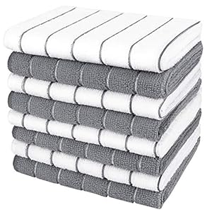 AIDEA Kitchen Towels, Absorbent Dish Cloth for Kitchen, Soft Dish Towels for Home, Multi-Purpose Cloths for Household Cleaning and Drying-8PK, 12”x12”