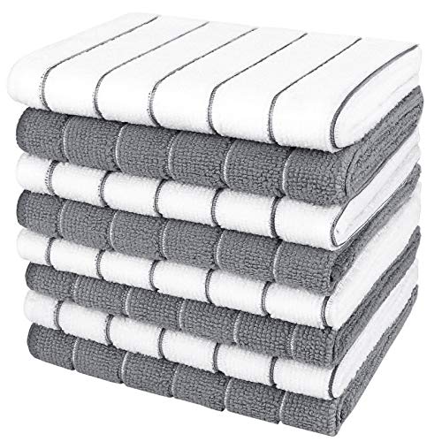 AIDEA Kitchen Towels, Absorbent Dish Cloth for Kitchen, Soft Dish Towels for Home, Multi-Purpose Cloths for Household Cleaning and Drying-8PK, 12”x12”