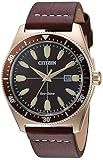 【並行輸入品】CITIZEN シチズン エコドライブ ブライセン AW1593-06X 腕時計 メンズ 逆輸入 アナログ ソーラー ゴールド 金 ブラウン 茶 レザー 革ベルト 海外モデル