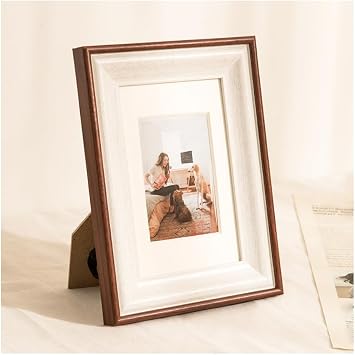 Store Photo Frame Beech Wood Picture Frames for Desk Wall Oak Walnut Frames Decor Family Friends Gifts 4x6 8x6 7x5 Portrait & Landscape Wood And White, 8x6 15.2 * 20.3