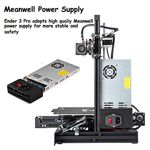 Official Creality 3D Printer Ender 3 Pro with 32bits Mainboard Cmagnet Build Surface Plate and UL Certified Power Supply 200g Filament, Bundles with Upgrade Tempered Glass Bed and Metal Extruder