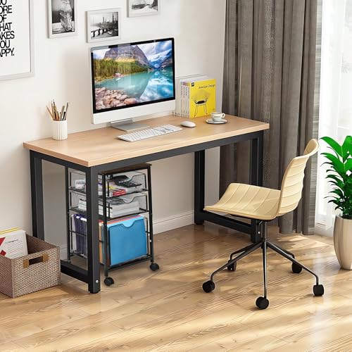 EasyPAG Mesh Rolling File Cart with 2 Storage Drawers and 1 Hanging File Folder Drawer on 4 Swivel Casters Wheels, Black - Thumbnail 2