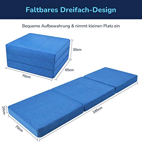 Klappmatratze Recci Premium faltbar Gästematratze 195 x 70 cm