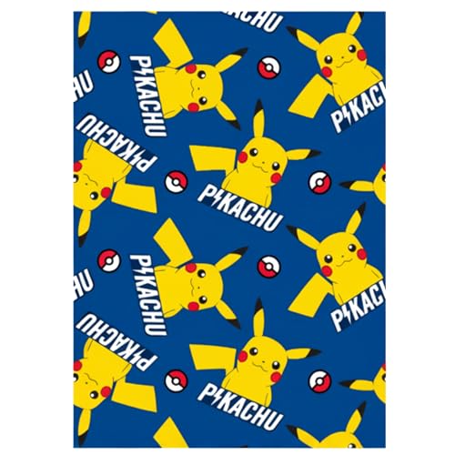 Pokemon Couverture Pikachu 100 x 140 cm Coralina | Corail polaire 190 g/m² | Douce et chaude | Licence officielle | 100 % polyester | pour enfants et fans