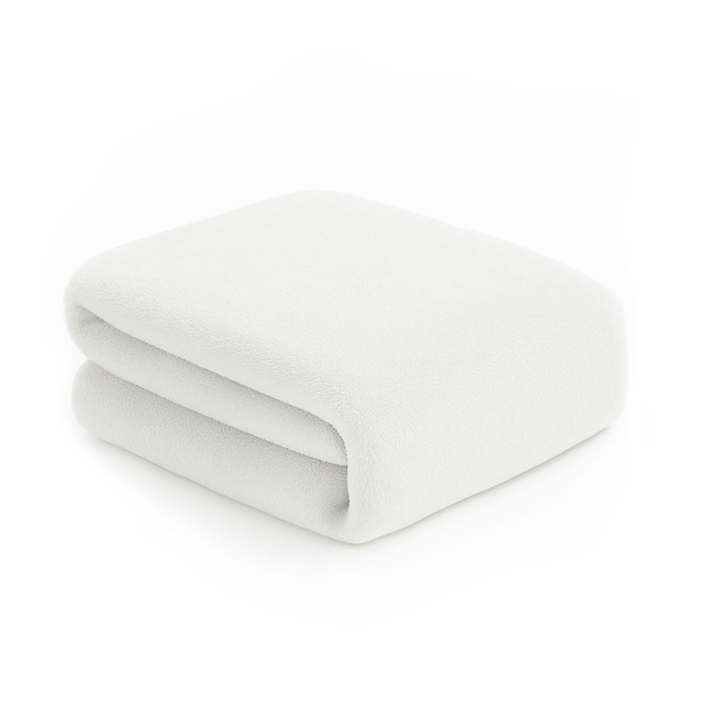MERCURY TEXTIL- Manta Coral Suave 130x170cm. Manta Térmica de 100% Poliéster, Manta Multiusos Ligera, Cálida para Sofá, Cama y Viaje. (Blanco)