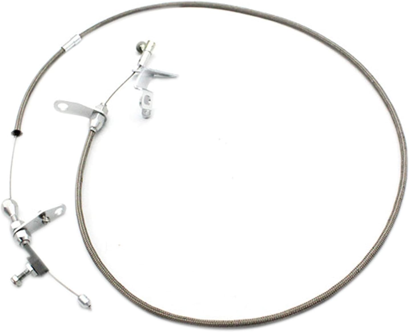 24" Throttle & Kickdown Cable Carb Bracket Linkage & Return Spring Kit Compatible with Chrysler Mopar 727 Compatible with Dodge