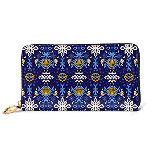 Preisvergleich Produktbild JHGFG Mode Handtasche Reißverschluss Brieftasche Blumenmuster Folk Bunte Blumen Telefon Kupplung Geldbörse Abendkupplung Blockieren Leder Brieftasche Multi Card Organizer