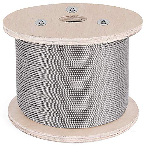 Get Special Price T316 Stainless Steel Cable Kit, 8-Pack Threaded Stud Tension End Fitting Terminal & 1/8Inch 1x19 Steel Wire Rope Cable 500ft Cable Railing for Railing Decking Aircraft