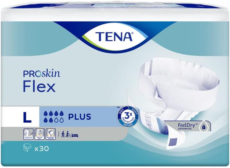 TENA Flex Plus Comfistretch Large, White, Pack of 30