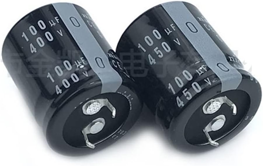 2Pcs 100uF 400V 100uF 450V 400v100uF 450V100uF 22X25/30/35/40 25X20/25/30/35 30x20 Snap-in PSU Capacitor(450V100uF 22x25 2Pcs)