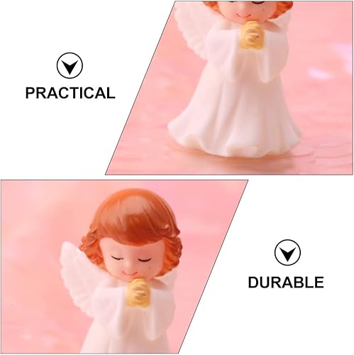 Miniatura 6 de Toyvian 3 mini figuras de ángel bebé de plástico, estatuas de ángel rezando, adornos de jardín de ángeles pequeños para el hogar, oficina,
